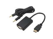 HDMI Male to VGA Female Converter with 2.5mm Audio Jack