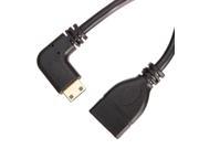 15cm Left Angled Mini HDMI Male to HDMI Female Cable Support 1080P