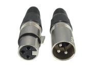Male and Female 3 Pin XLR Microphone Audio Cable Plug Connectors