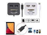 USB 3.1 Type C High Speed 2 Port USB 2.0 Hub with Micro SD Card Reader OTG for MacBook