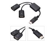 USB Type C to Dual 2 Ports USB Hub Adapter For Chromebook MacBook 12 Inch