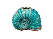 Howard Elliott Turquoise Shell Shaped Ceramic Vase