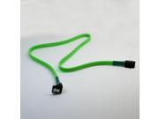 Darkside 45cm 18 SATA 3.0 180° to 90° Data Cable with Latch Green UV DS 0083