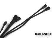 Darkside 3 Pin Dual Push Pull Radiator Fan Power Y Cable Splitter 4x Fans Jet Black DS 0099