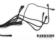Darkside 3 pin Quad Push Pull Radiator Fan Power Y Cable Splitter 8x Fans Jet Black DS 0101