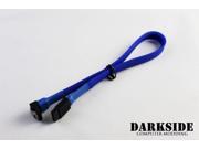 Darkside 30cm 12 SATA 3.0 180° to 90° Data Cable with Latch Blue UV DS 0079