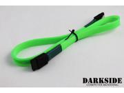 Darkside 45cm 18 SATA 3.0 180° to 180° Data Cable with Latch Green UV DS 0156