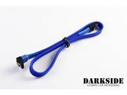 Darkside 45cm 18 SATA 3.0 180° to 90° Data Cable with Latch Blue UV DS 0082