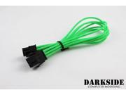 Darkside 6 Pin PCI E 12 30cm HSL Single Braid Extension Cable Green UV DS 0234