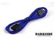 Darkside 4 Pin MOLEX 12 30cm HSL Single Braid Extension Cable Blue UV DS 0109
