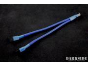 Darkside 3 Pin Dual Fan Power Y Cable Splitter Dark Blue UV DS 0440