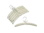 Only Hangers Satin Hangers w Chrome Hook Ivory Pack of 6