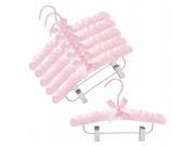 Only Hangers 12 Satin Children s Hangers w Clips Pink Pack of 6