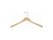 Only Hangers Flat Wooden Dress Hanger Natural Pack of 25