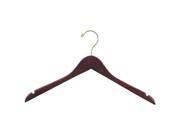Only Hangers Flat Wooden Dress Hanger Walnut Brass Pack of 25