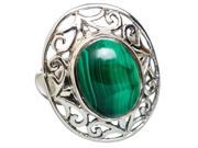 Ana Silver Co Large Malachite 925 Sterling Silver Ring Size 8
