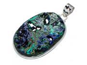 Ana Silver Co Huge Rough Azurite 925 Sterling Silver Pendant 2 3 8