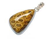 Ana Silver Co Rare Fossil Coral 925 Sterling Silver Pendant 1 3 4