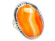 Ana Silver Co Orange Botswana Agate 925 Sterling Silver Ring Size 7