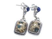 Ana Silver Co K2 Blue Azurite Lapis Lazuli 925 Sterling Silver Earrings 1 1 4