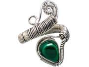 Ana Silver Co Malachite 925 Sterling Silver Ring Size 8 Adjustable