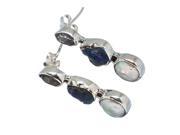 Ana Silver Co Mother Of Pearl Azurite Herkimer Diamond 925 Sterling Silver Earrings 1 1 4
