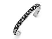 Chisel Stainless Steel Polished Antiqued Skull Cuff Bangle