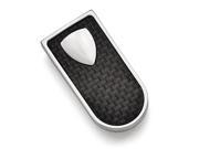 Chisel Stainless Steel Polished Black Carbon Fiber Inlay Money Clip 50