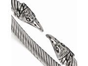 Chisel Stainless Steel Antiqued and Polished Eagle Cuff Bangle