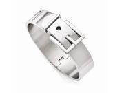Chisel Stainless Steel Polished Hinged Buckle Bangle 7