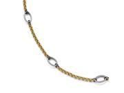 Chisel Stainless Steel Polished Yellow IP plated Anklet 9.5