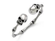 Chisel Stainless Steel Polished Skull and Bones Bangle