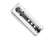 Chisel Stainless Steel CZ Black IP plated Polished Money Clip 60mm