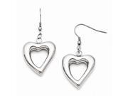 Chisel Stainless Steel Polished Hearts Dangle Earrings 52mm
