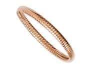 Chisel Stainless Steel Pink IP plated Textured Hollow Slip on Bangle SRB1086