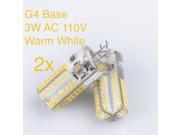 Weanas ® 2x G4 Base 64 LED Light Bulb Lamp 3 Watt AC 110V White Undimmable Equivalent to 20W T3 Halogen Track Bulb Replacement 360° Beam Angle