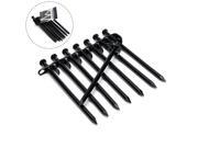 Weanas® 8 Pack Burly Steel Tent Stakes Solid Steel Pegs Footprint 8inch for Camping Beach Snow and Sand Black