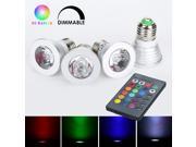 Weanas® 4x E27 RGB Color Changing LED Light Bulb Lamp with Remote Control 3 Watt AC 110V 85V 265V 16 Multi Color for Indoor Outdoor Home Garden Christmas Wedd