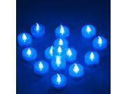 Weanas® 24pcs LED Tea Light Tealight Candles Blue with Timer Timing Replaceable Coin Battery Unscented Flickering Flameless Two Dozen Lot 24 for Christmas Birth