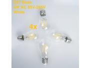 Weanas® 4x 6 Watt E27 Base LED Household Light Bulb Tungsten Filament Lamp AC 85V 265V White Undimmable Equivalent to 50W Halogen Bulb Replacement White 6W E2