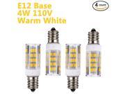 Weanas® 4x E12 Base 51 LED Light Bulb Lamp 2835 SMD 4 Watt AC 110V High Voltage Ceramic Base Plastic Shell Undimmable Equivalent to 25W Halogen Track Bulb Repla