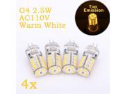 Weanas® 4x G4 Base LED Light Bulb Lamp 2.5 Watt AC 110V Warm White Undimmable Equivalent to 20W Halogen Track Bulb Replacement 360° Beam Angle