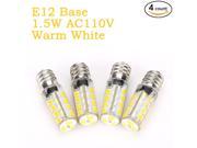 Weanas® 4x E12 Base 35 LED Light Bulb Lamp 1.5 Watt AC 110V Warm White Undimmable Equivalent to 10W Halogen Track Bulb Replacement 360° Beam Angle