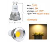 Weanas® 4x COB GU10 Dimmable LED PA Spotlight Bulb Lamp 5 Watt AC 110V Warm White 40W Halogen Track Bulb Replacement 90° Beam Angle