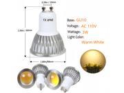 Weanas® 4x COB GU10 Dimmable LED PA Spotlight Bulb Lamp 3 Watt AC 110V Warm White Equivalent 20W Halogen Track Bulb Replacement 90° Beam Angle