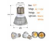 Weanas® 4x COB E27 Dimmable LED Spotlight Bulb Lamp 3 Watt AC 110V Warm White White Equivalent to 20W Halogen Track Bulb Replacement 90° Beam Angle