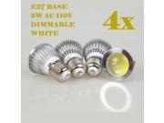 Weanas® 4x COB E27 Dimmable LED Spotlight Bulb Lamp 3 Watt AC 110V Warm White White Equivalent to 20W Halogen Track Bulb Replacement 90° Beam Angle
