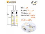 Weanas® HIGH QUALITY Guaranteed! G4 Base 48 LED Light Bulbs [4 Pack] 3 Watt DC 12V 360 Degree Beam Angle Non dimmable Equivalent to 20W T3 Halogen Track Bulb Re