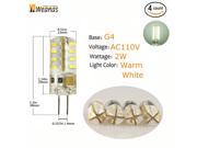 Weanas ® 4x G4 Base 32 LED Light Bulb Lamp 2 Watt AC 110V White Undimmable Equivalent to 15W T3 Halogen Track Bulb Replacement 360° Beam Angle
