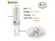 Weanas® 4x G9 Base 104 LED Light Bulb Lamp 5 Watt AC 110V Warm White Undimmable Equivalent to 35W Halogen Track Bulb Replacement